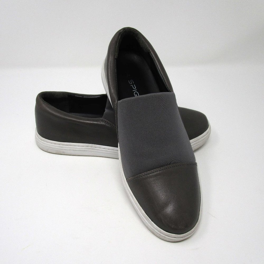Via Spiga Raine Slip-On Gray Leather Sneakers 6.5
